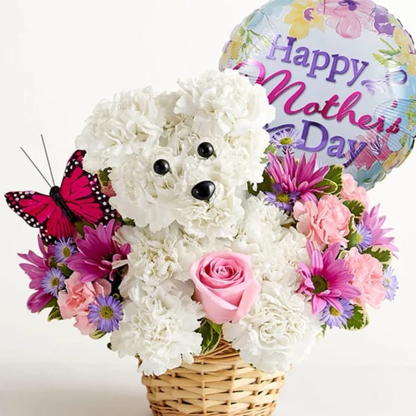 Woof You Mom – Mother’s Day Puppy Flowers