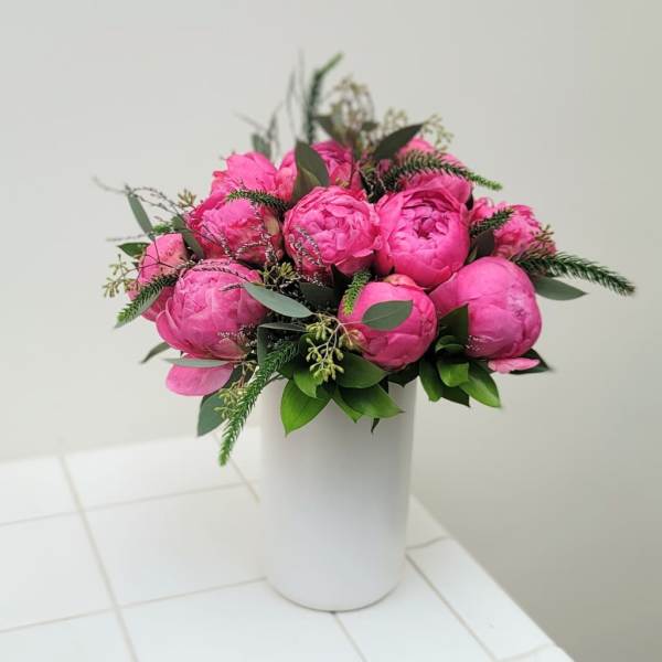 Hot Pink Peonies Arrangement
