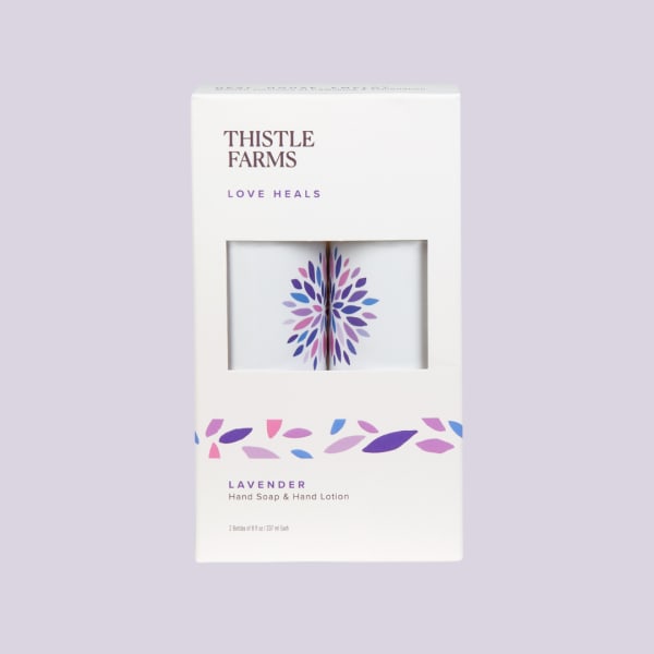 Lavender hand soap and hand lotion gift box