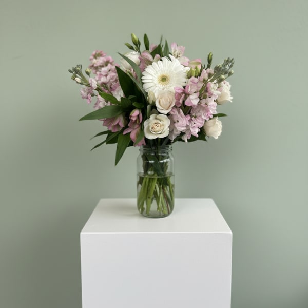 Mason Jar for Mom-Pink and White