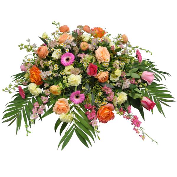 Large mixed bouquet with roses, gerbera daisies, and small filler flowers