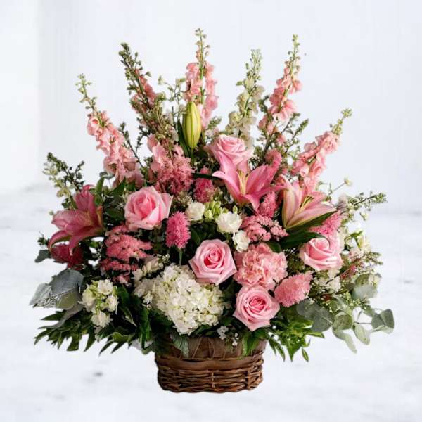 Rose Quartz Tribute Floor Basket