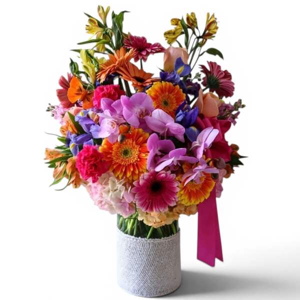 Colorful Orchid & Rose Happiness Bouquet - Same Day Flower Delivery Haddonfield & Cherry Hill