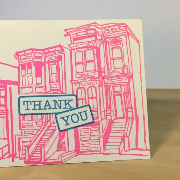 Thank You Victorians Neon Pink Card