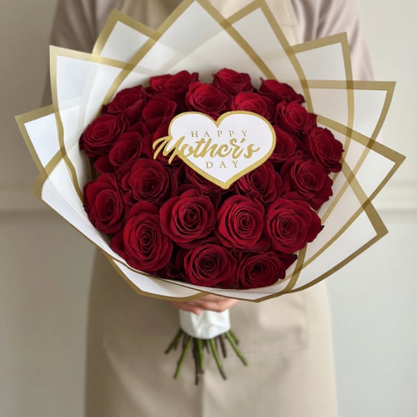 25 Red Roses Bouquet with Bow