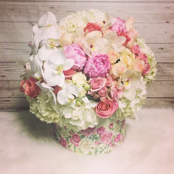 Pink Peonie Hat Box