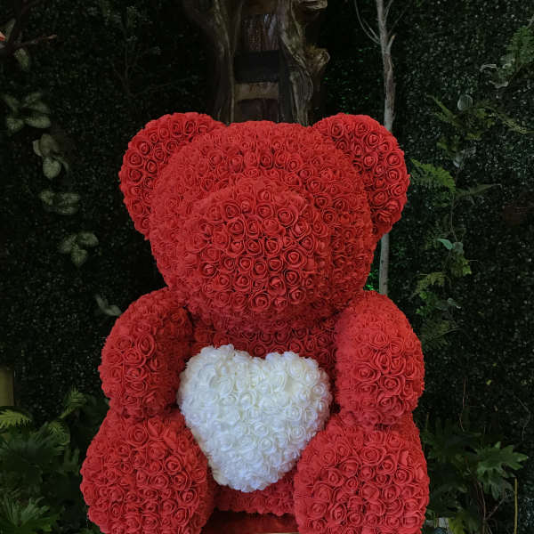 Jumbo Rose Bear with Heart