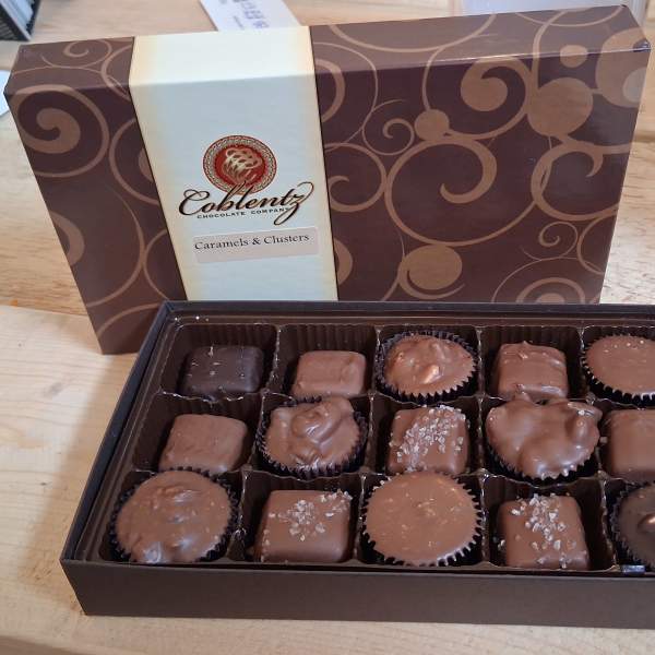 Coblentz Caramels & Clusters gourmet chocolates collection