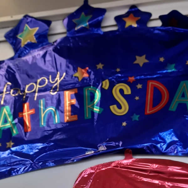 Blue Father’s Day foil balloon with stars