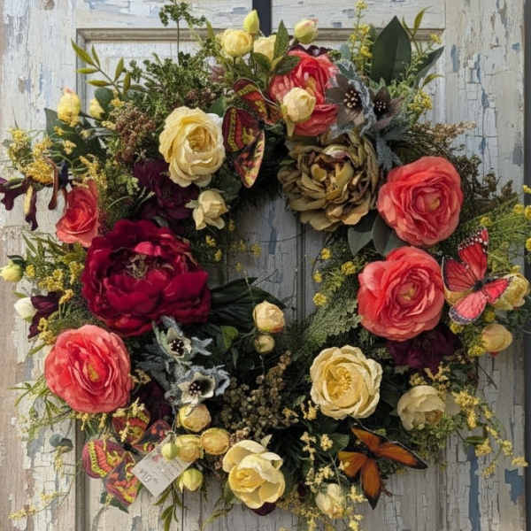 Winged Beauty Silk Wreath