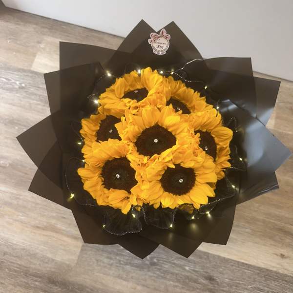 bouquet of sunflowers with LED light