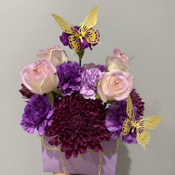 PURPLE FLOWER BAG