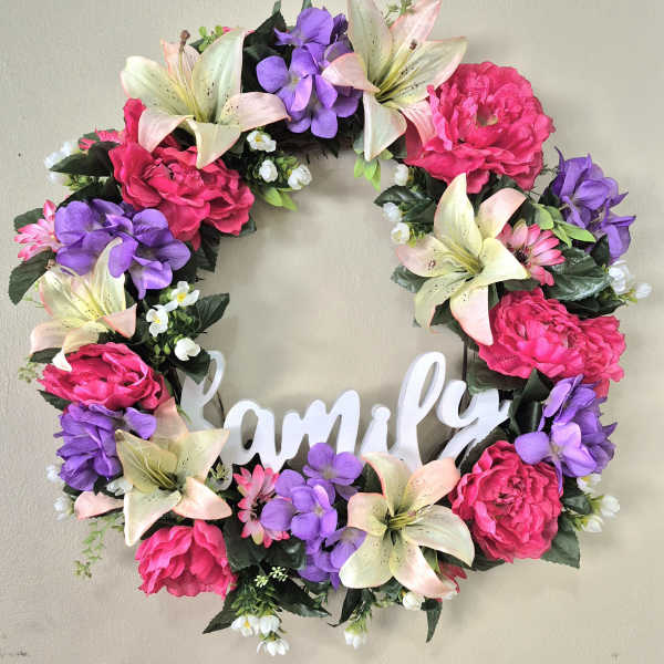 Family "Silk" Grapevine Wreath