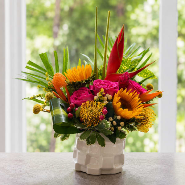 Tropical Summer Bloom Designer’s Choice Arrangement