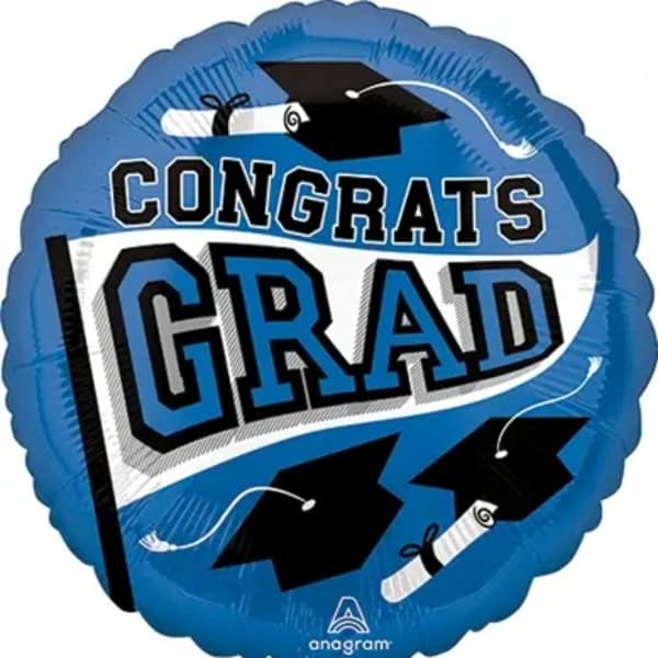 Blue Congrats Grad Mylar Balloon