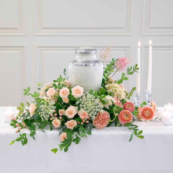 Blush Remembrance – Cremation Urn Wreath
