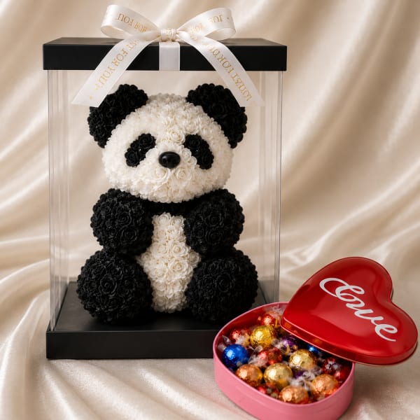 Rose Panda & Chocolate Love Gift Set