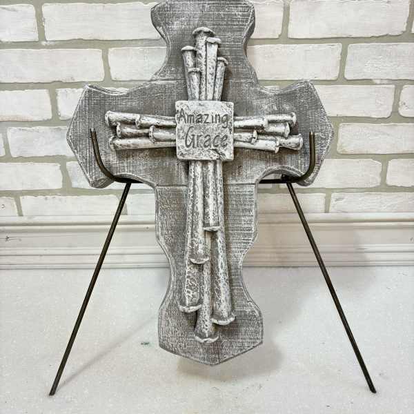 Amazing Grace Cross Garden Stone