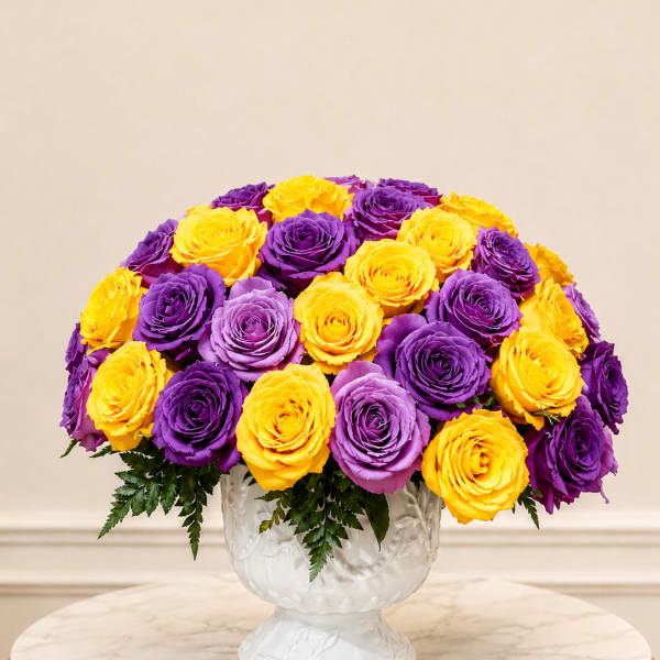 Hot pink & yellow Roses