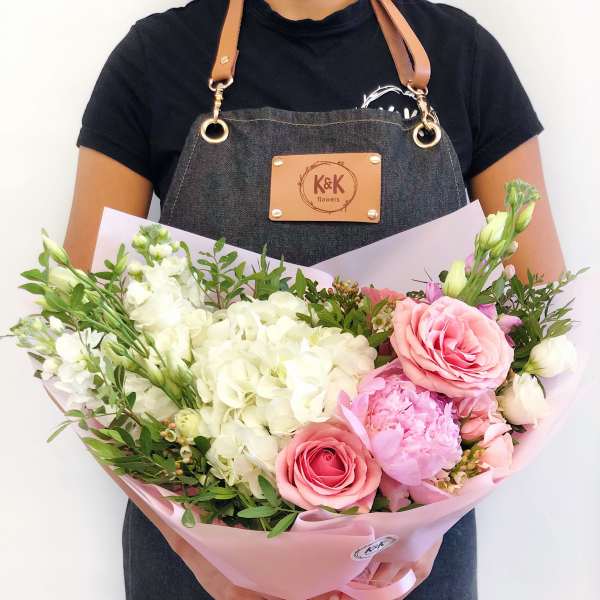 Small Bouquet with Peonies Loose Style