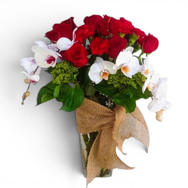 Opulent Rose & Orchid Statement Arrangement