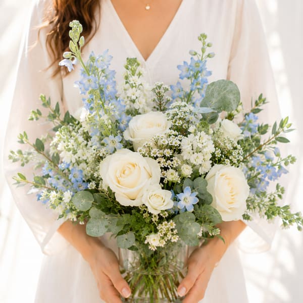 Petite White & Blue Garden Arrangement