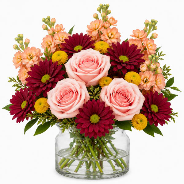 Blush & Burgundy Garden Vase