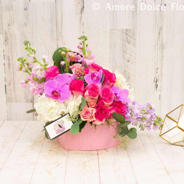 Pink heart box of love