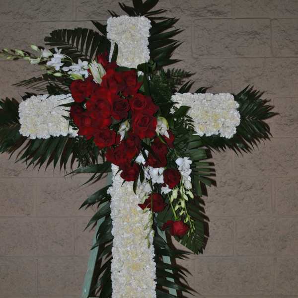 Red and White sympathy cross