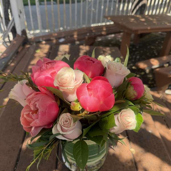 Peonies & Pink Roses Arrangement