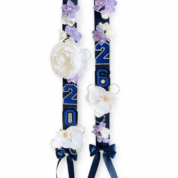 Navy Blue 2026 Ribbon Lei