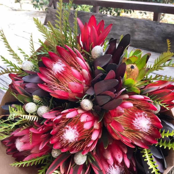Mixed seasonal Protea bouquet