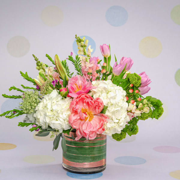 Pink Peonies and Tulips