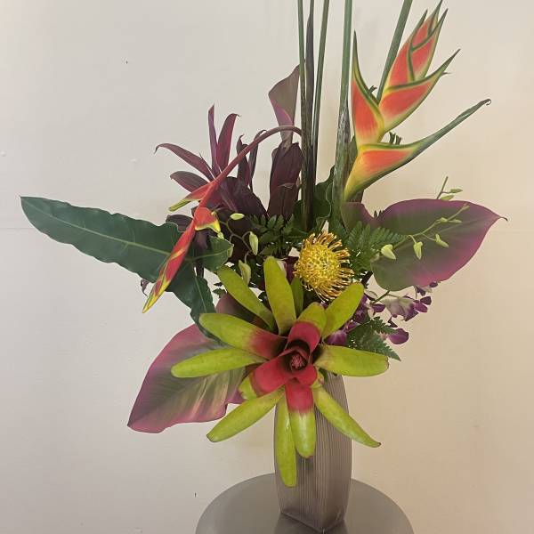 Tall & airy arrangement in a vase Zen style