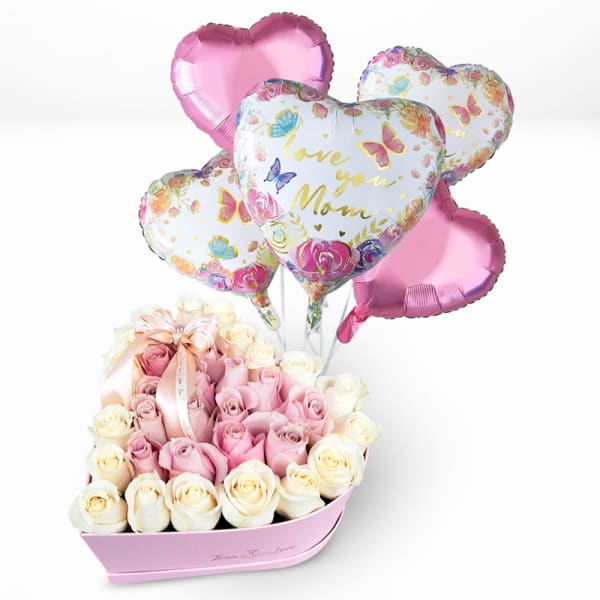 #3 Pink Heart, Mom balloon Bouquet