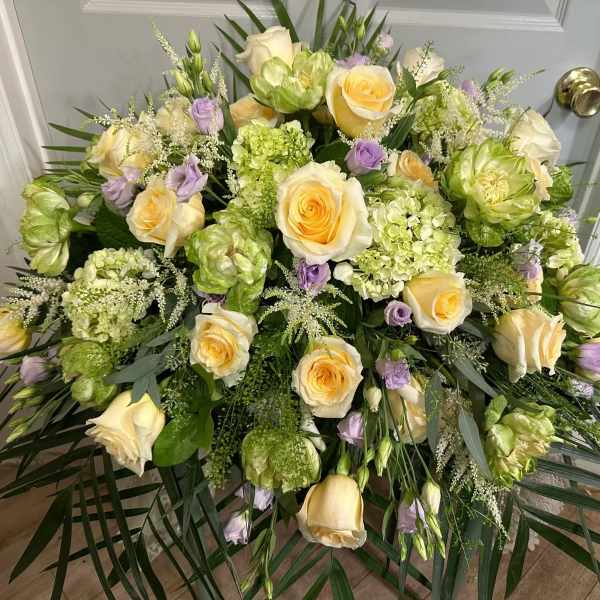 Yellow color, palette, casket saddle Spray