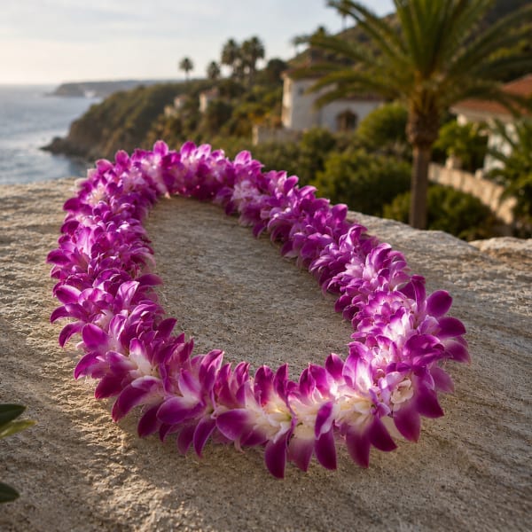 Double Purple Orchid Lei