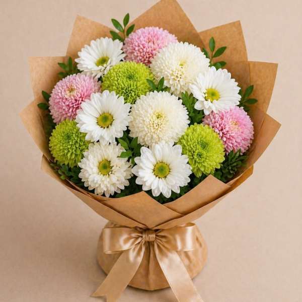 Petite Daisy, Button and Cushion Mix Color Delight