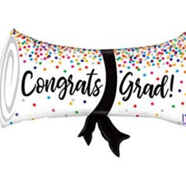 Jumbo Congrats Grad Diploma Mylar