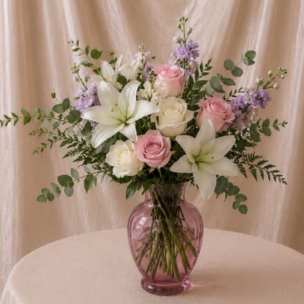 Blush Lily Garden Vase