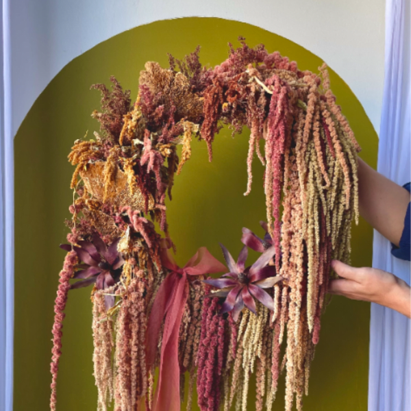 ~ Dried Amaranth/Mushroom Wreath ~