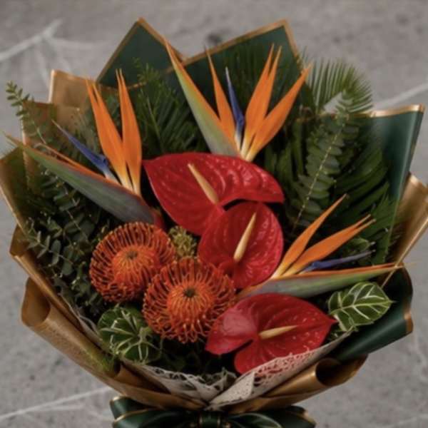 Tropical Luxe Wrapped Bouquet