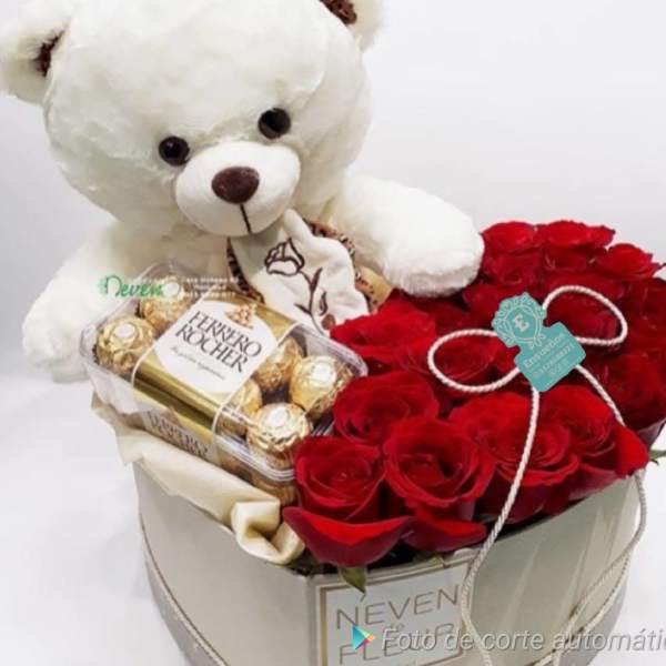 caja oso corazon
