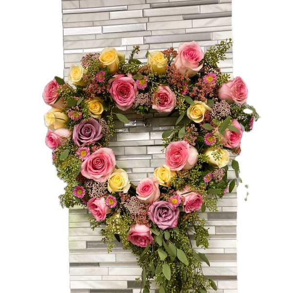 pastel heart wreath