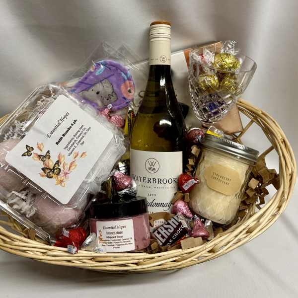 Spa day wine basket