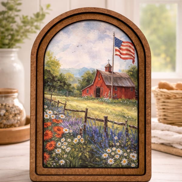Patriotic Farm Framed Art