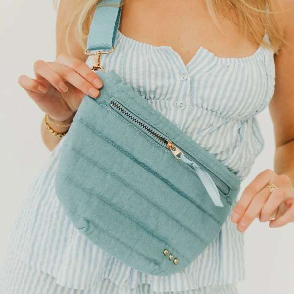 Jolie Puffer Bum Bag Light Denim