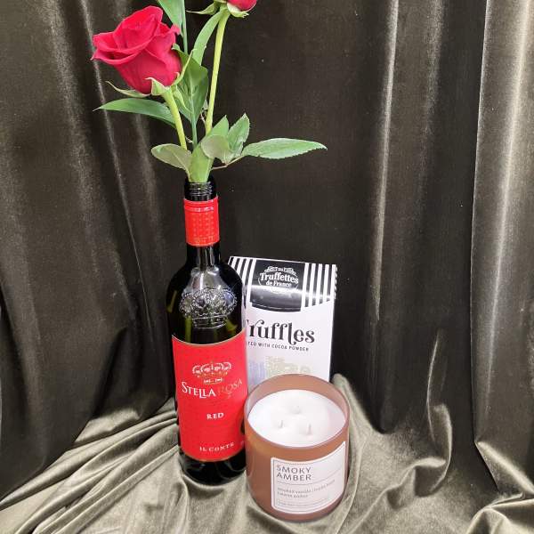 Wine Bottle Rose Gift