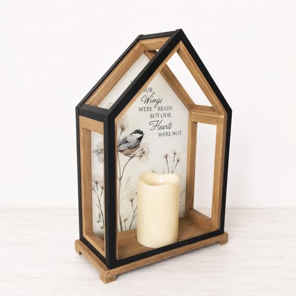 Wood & Metal LED Memorial Lantern