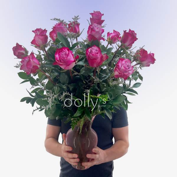 Classic 18 Magenta Roses